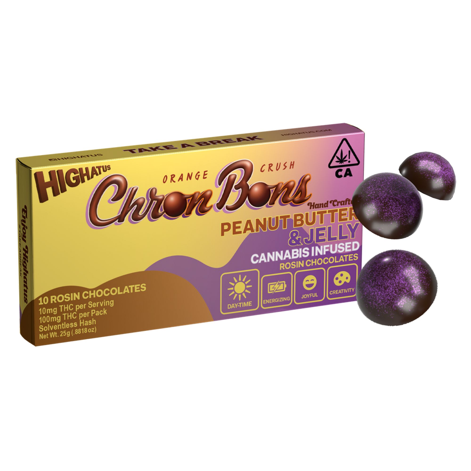 Peanut Butter & Jelly Rosin Chocolates - Infused w/ Orange Crush 