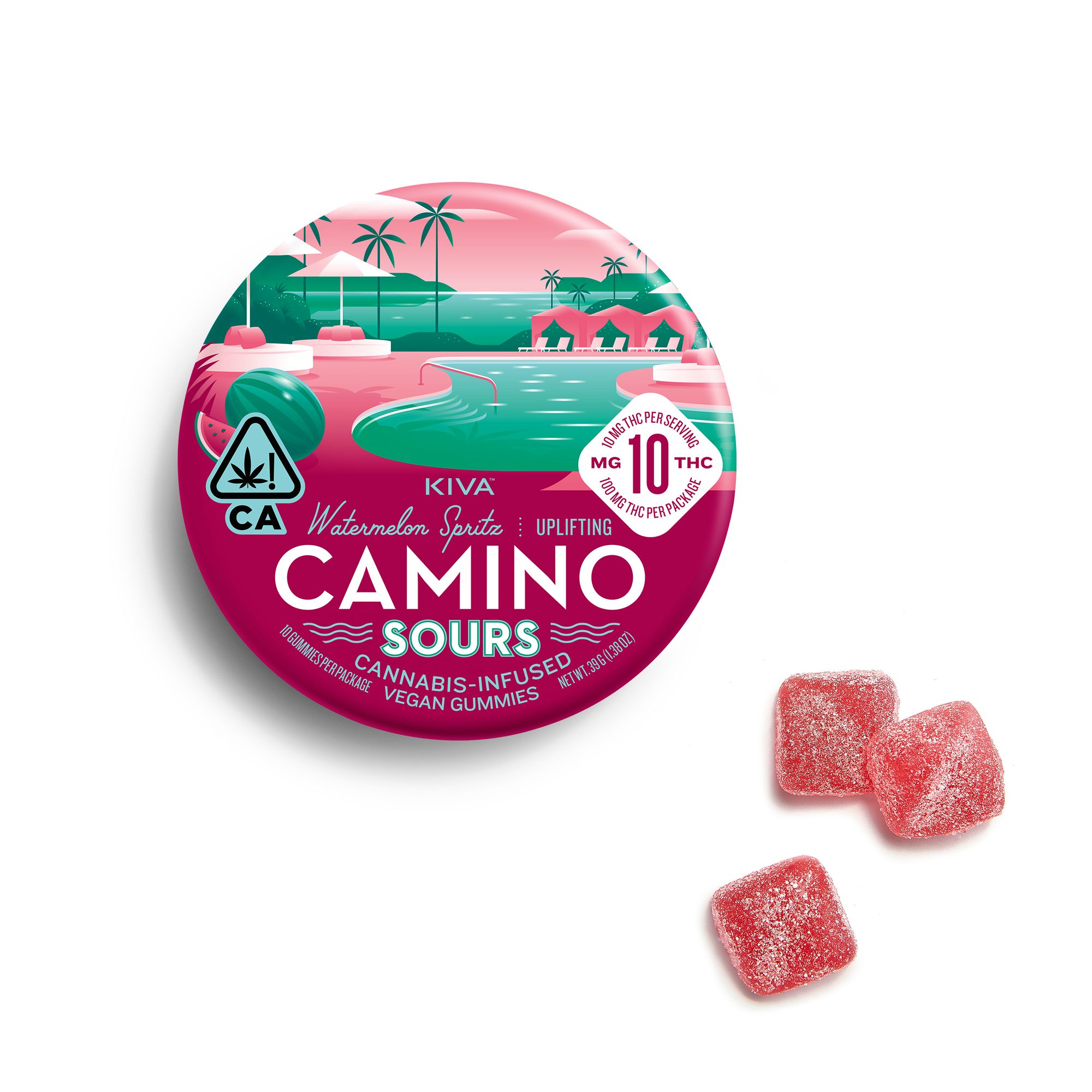 Camino Sours 10mg 'Uplifting' Watermelon Spritz Gummies