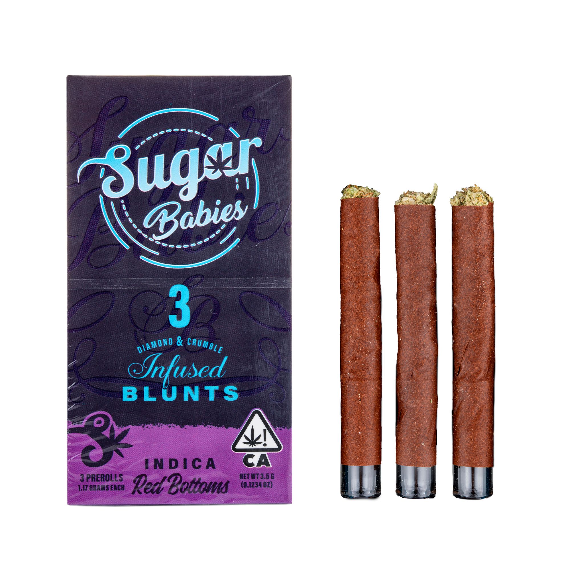 Sugar Babies 3pk Diamond and Crumble Infused Blunts - Red Bottoms