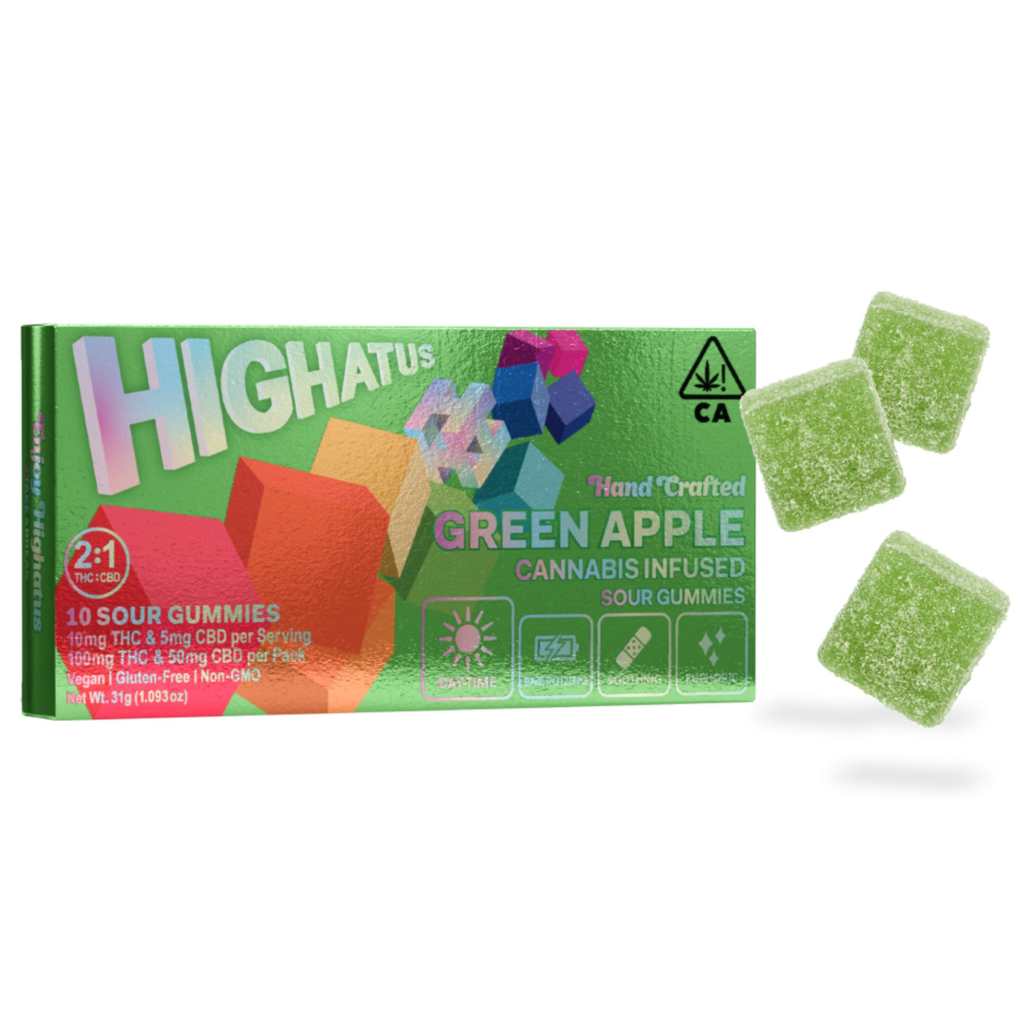 Sour Gummies Green Apple 2:1 THC/CBD 10pk